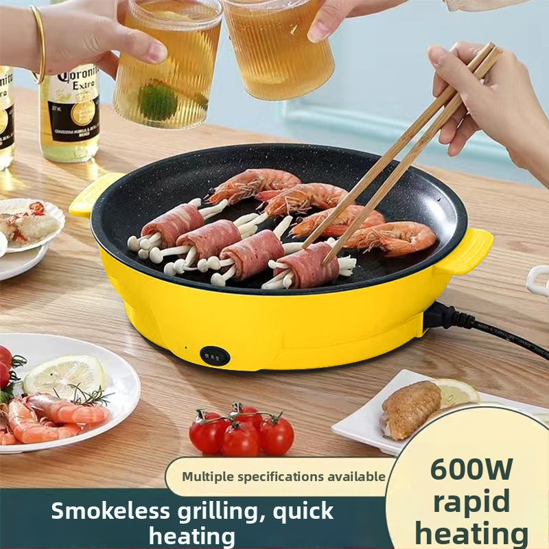 Elektrická gril panvica pre domáce použitie, BBQ panvica, bezdymové grilovanie, vyprážanie a opekanie – priemer 22/26/30 cm