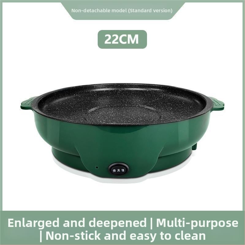 Elektrická gril panvica pre domáce použitie, BBQ panvica, bezdymové grilovanie, vyprážanie a opekanie – priemer 22/26/30 cm