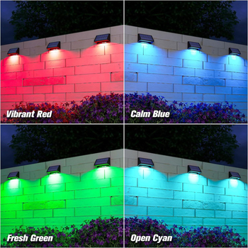 Lampă ambientală solară pentru grădină, alei, scări și gard – LED multicolor cu mai multe moduri