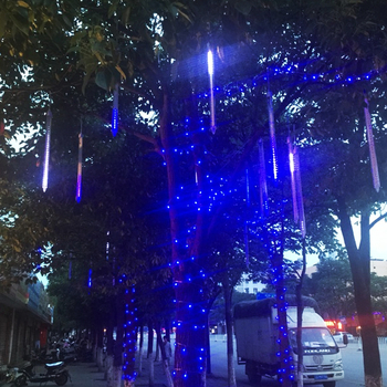 Lumini LED în ploaie de meteoriți pentru bradul de Crăciun, alimentare solară, impermeabile