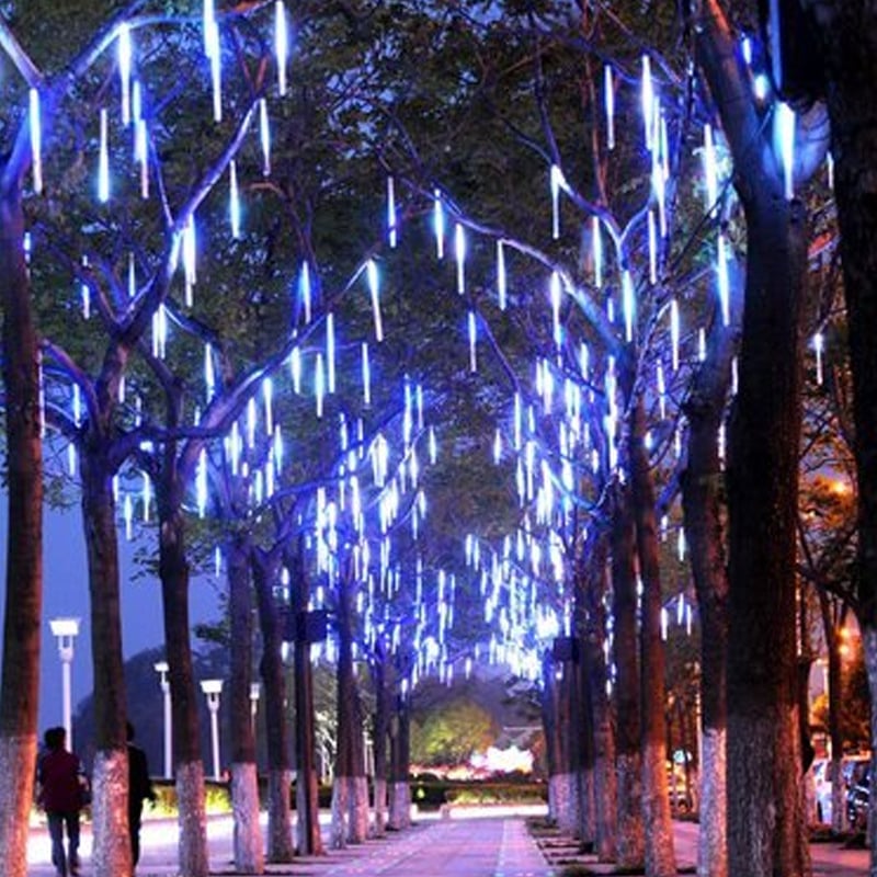 Lumini LED în ploaie de meteoriți pentru bradul de Crăciun, alimentare solară, impermeabile