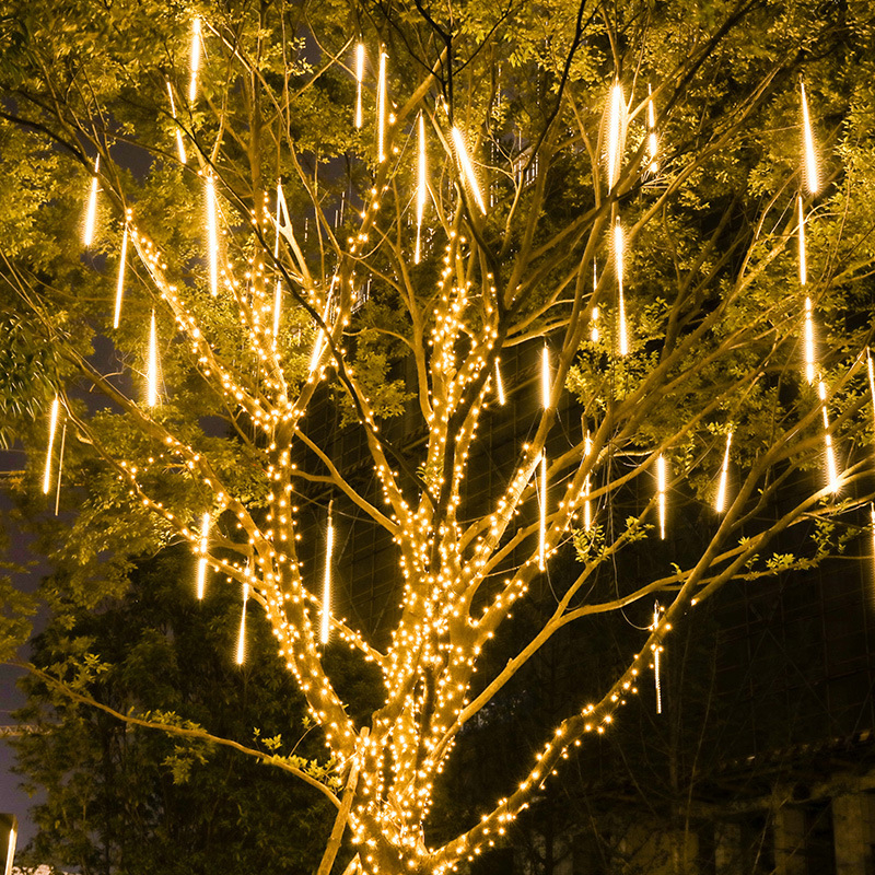 LED mici lumini colorate cu efect de clipire — șir de lumini pentru exterior, impermeabile, decor de Crăciun, cer înstelat