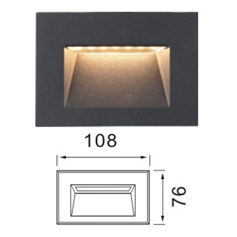 Set LED pentru trepte, impermeabil pentru exterior, încastrat în holuri și trepte, pe perete lateral, lumină de noapte