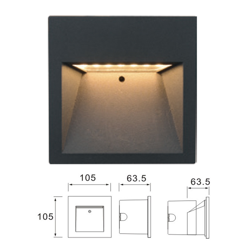 Set LED pentru trepte, impermeabil pentru exterior, încastrat în holuri și trepte, pe perete lateral, lumină de noapte
