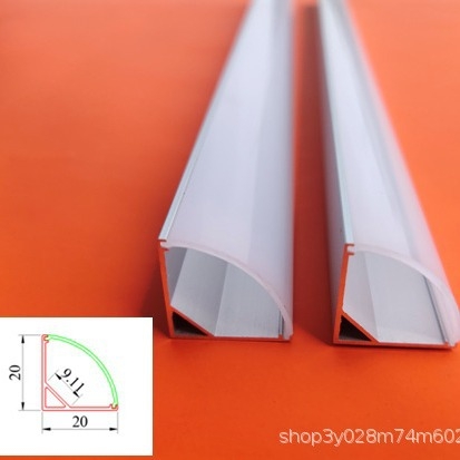 Carcasă LED în formă de V pentru bandă LED rigidă 20×20, canal din aluminiu, kit de iluminat mobilier