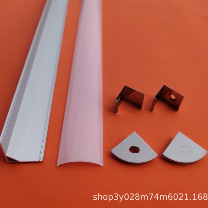 Carcasă LED în formă de V pentru bandă LED rigidă 20×20, canal din aluminiu, kit de iluminat mobilier