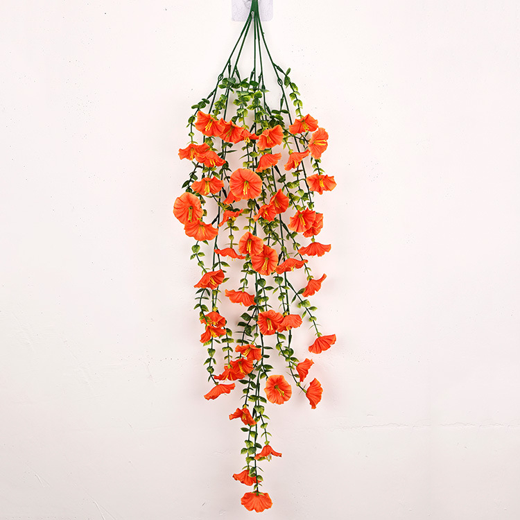 Flori artificiale cu eucalipt, Morning Glory, flori de satin, decor de perete pentru casă și curte, stil Rattan