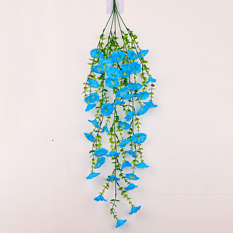 Flori artificiale cu eucalipt, Morning Glory, flori de satin, decor de perete pentru casă și curte, stil Rattan