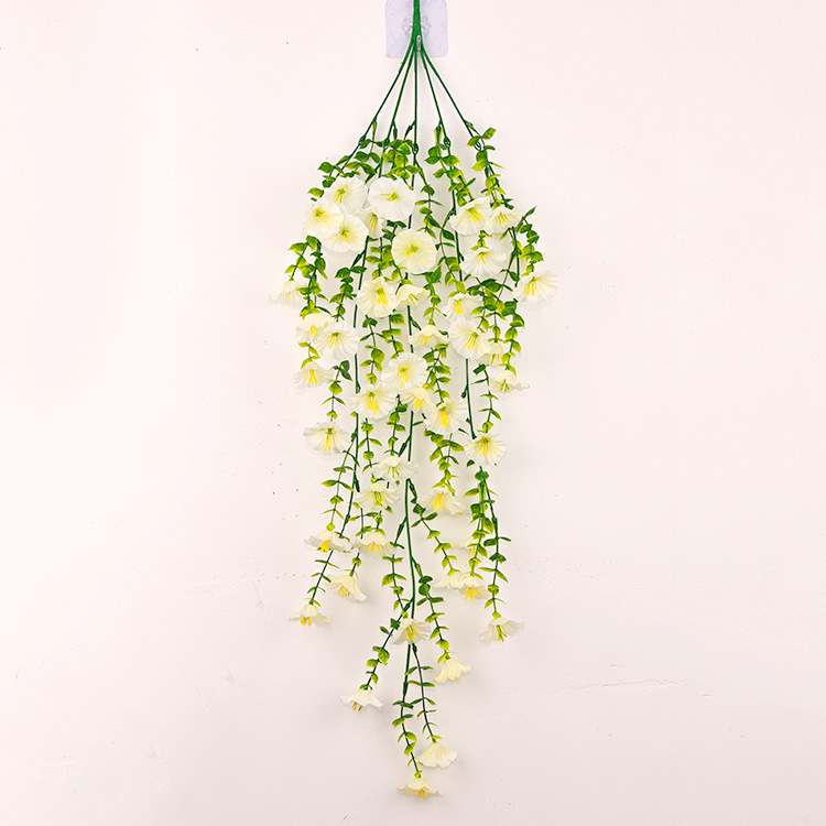 Flori artificiale cu eucalipt, Morning Glory, flori de satin, decor de perete pentru casă și curte, stil Rattan