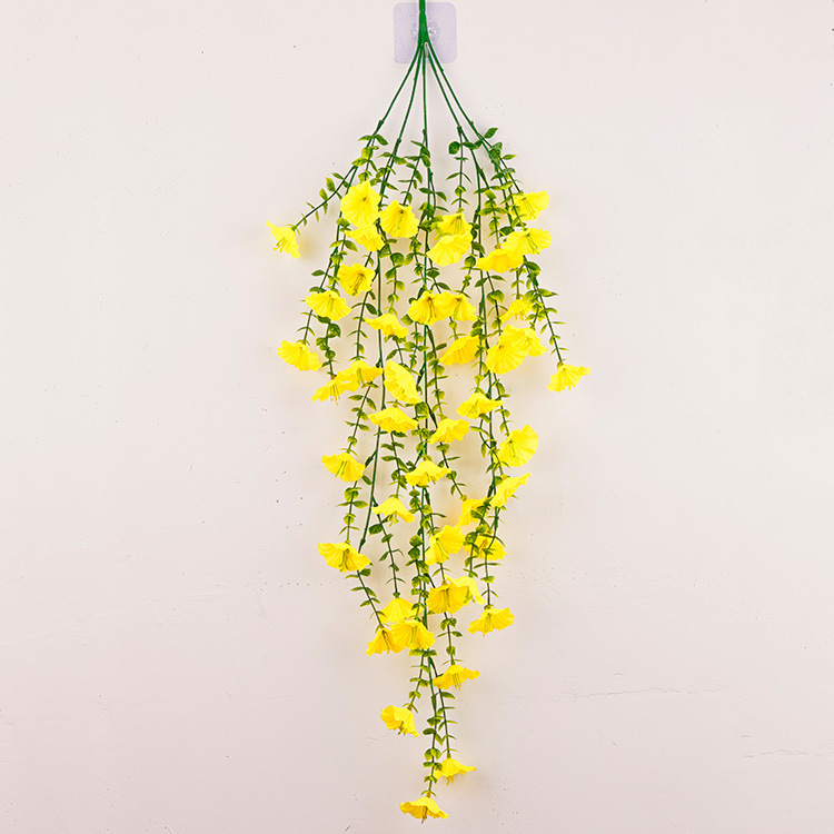 Flori artificiale cu eucalipt, Morning Glory, flori de satin, decor de perete pentru casă și curte, stil Rattan