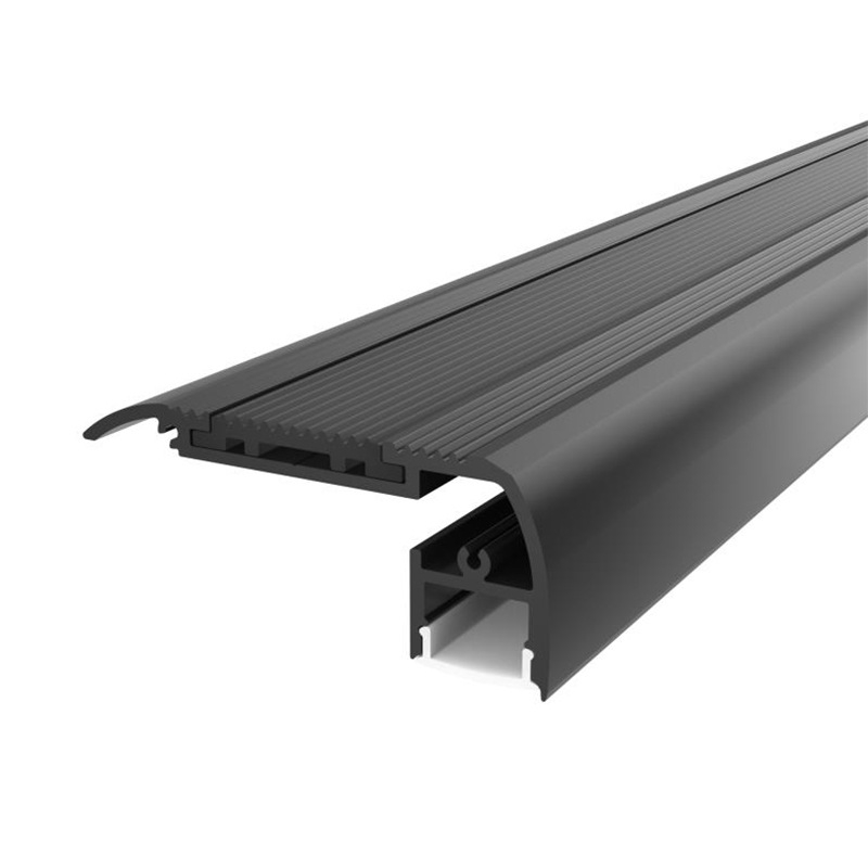 KW6528 Kit iluminare trepte negru pentru iluminare liniară, scări de biserică și cinema, canal din aluminiu LED cu bandă ultra-subțire
