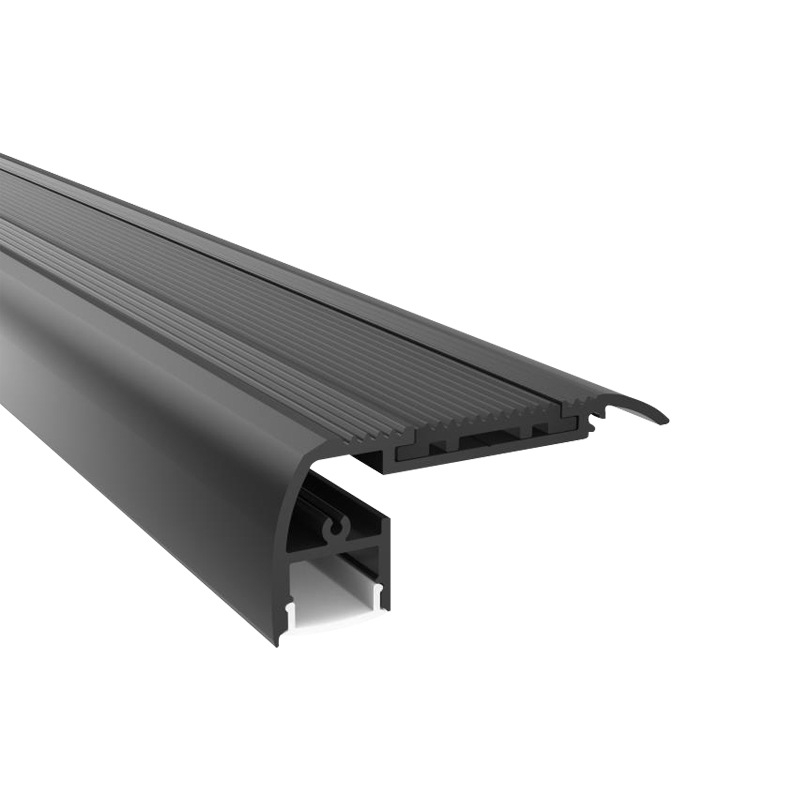 KW6528 Kit iluminare trepte negru pentru iluminare liniară, scări de biserică și cinema, canal din aluminiu LED cu bandă ultra-subțire