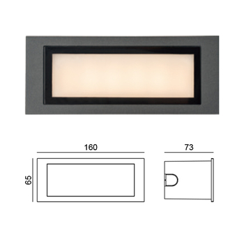 Lumină de exterior dreptunghiulară pentru coridoare, holuri, scări, colțuri și intrări