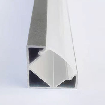 Carcasă pentru bandă LED cu canal din aluminiu, colț în formă de V și capac PC transparent, pentru iluminare în mobilier