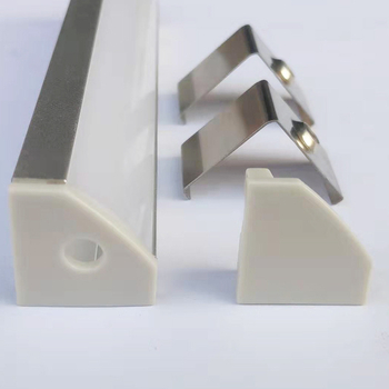 Carcasă pentru bandă LED cu canal din aluminiu, colț în formă de V și capac PC transparent, pentru iluminare în mobilier