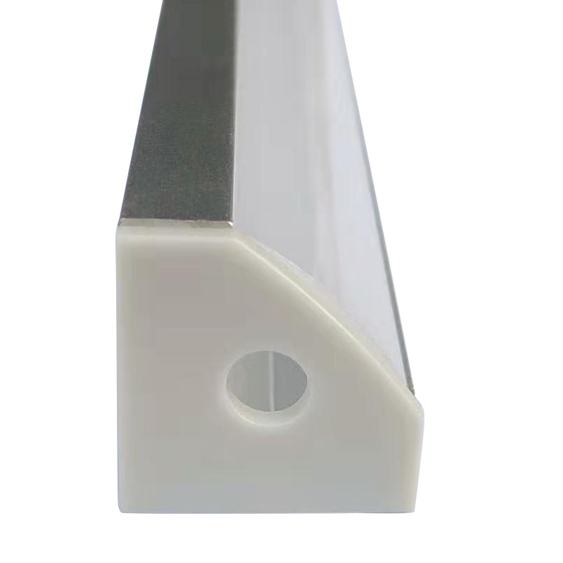 Carcasă pentru bandă LED cu canal din aluminiu, colț în formă de V și capac PC transparent, pentru iluminare în mobilier