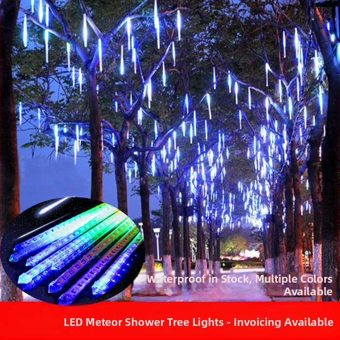 LED svetlá meteorného dažďa pre stromy – vonkajšie, vodotesné, farebné dekoratívne osvetlenie záhrady