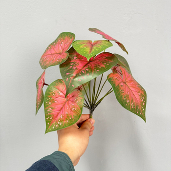 Plante artificiale verzi cu frunze de măr și taro, decor mini peisaj pentru perete, frunze lipite decorative