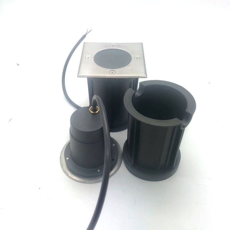 Kit carcasă lampă îngropată pentru exterior din aliaj de aluminiu turnat, diametrul 110 mm, înălțimea 130 mm, GU10