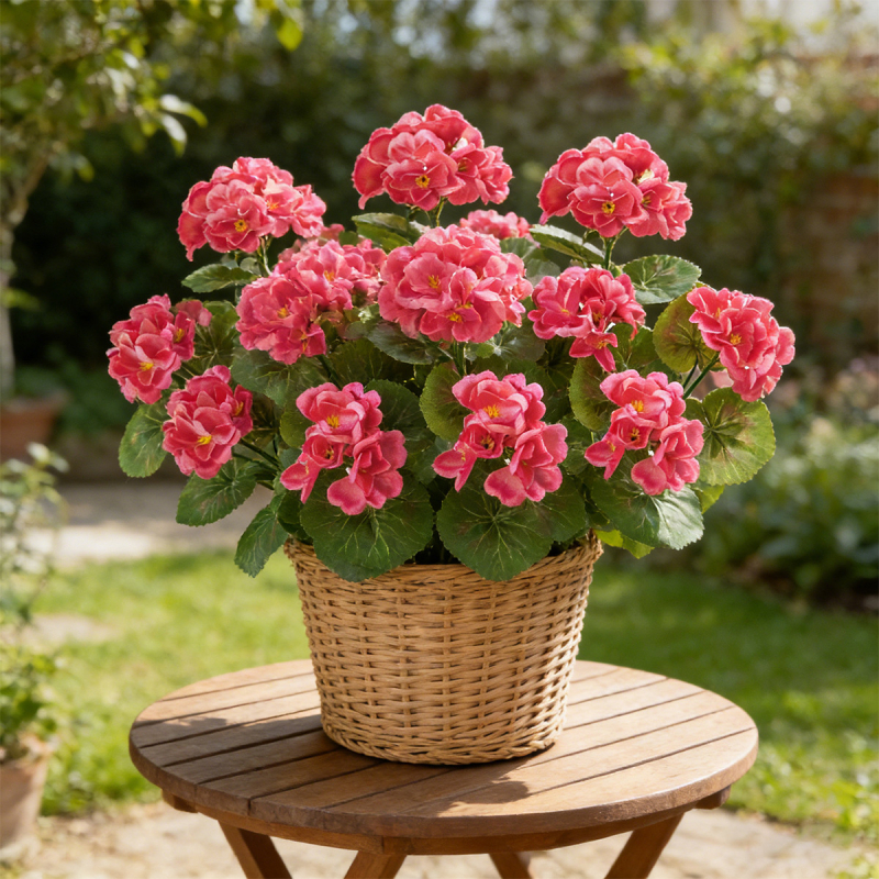 Buchet de flori de geranium din mătase pentru decor acasă, nunți și recuzită fotografică