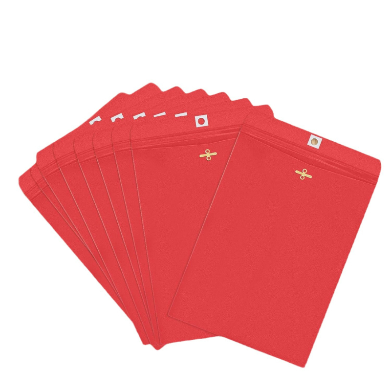 Plicuri de invitație din hârtie Kraft, cu hârtie de corespondență colorată, stil vest-european, cataramă roșie din metal