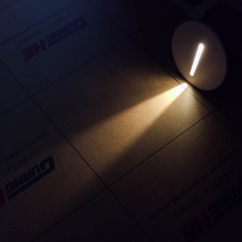 Lumină circulară cu senzor pentru picioare, lampă de perete încastrată, din aluminiu, pentru scări