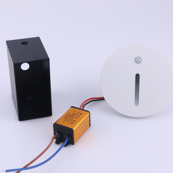 Lumină circulară cu senzor pentru picioare, lampă de perete încastrată, din aluminiu, pentru scări