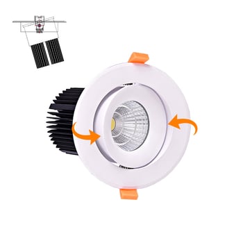 Állítható 24W LED downlight ház, 4 hüvelykes öntött mennyezeti burkolat, készlet, 50 mm harang radiátor, réz lámpa