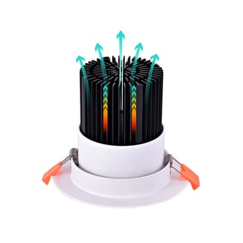 Állítható 24W LED downlight ház, 4 hüvelykes öntött mennyezeti burkolat, készlet, 50 mm harang radiátor, réz lámpa