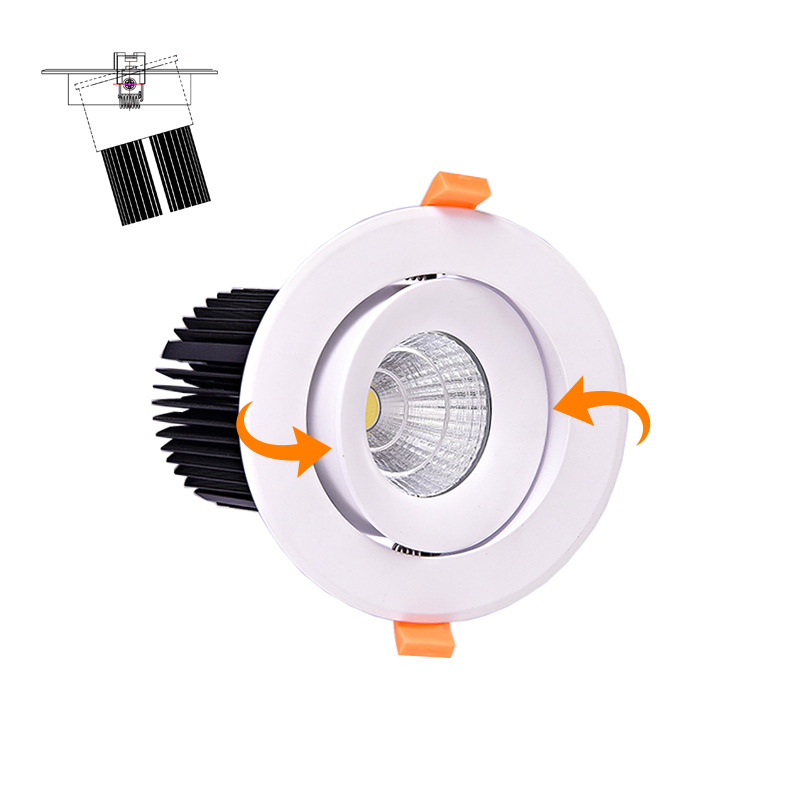 Állítható 24W LED downlight ház, 4 hüvelykes öntött mennyezeti burkolat, készlet, 50 mm harang radiátor, réz lámpa