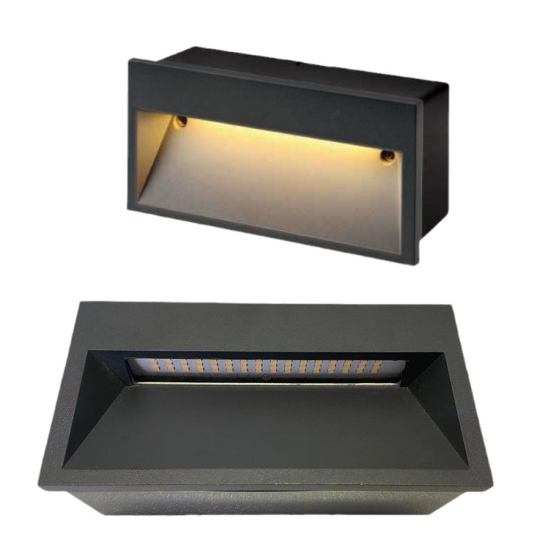 LED lábazati világítás, 86 típusú ház, kültéri vízálló, 10W, 3000K, 48 LED, 960 lm, IP65, alumínium ház.