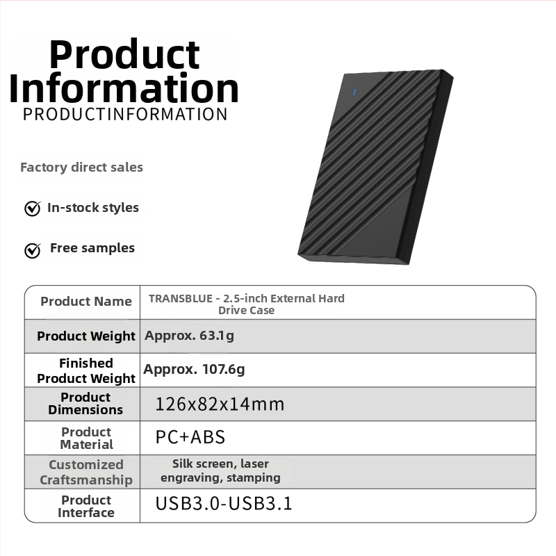 2,5-palcové externé puzdro pre SATA pevný disk USB 3.1