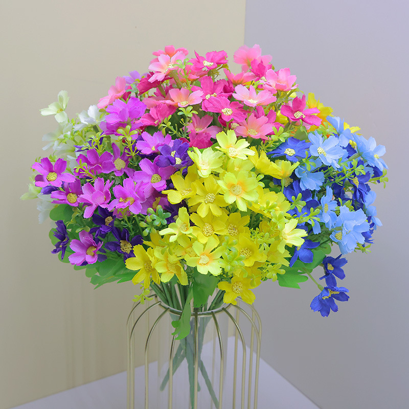 Flori artificiale de mătase, margarete, 28 flori, decor interior