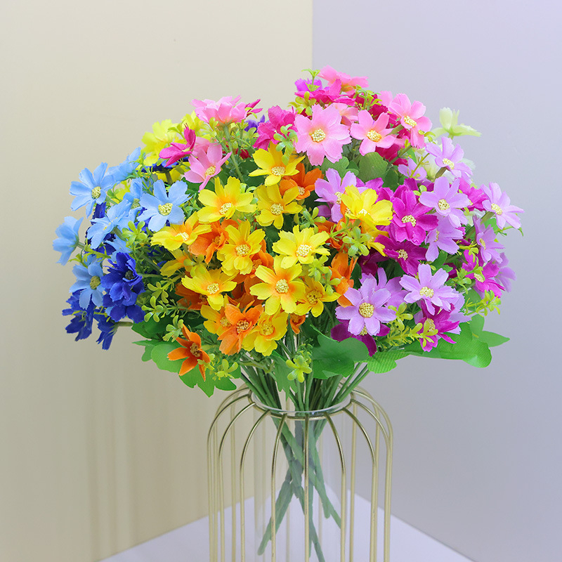 Flori artificiale de mătase, margarete, 28 flori, decor interior