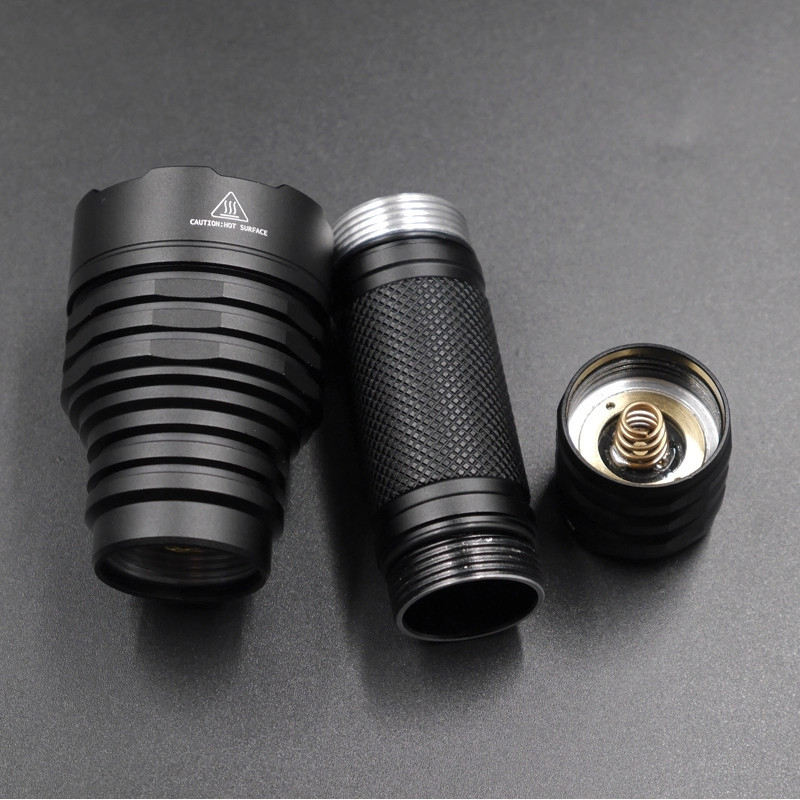 Manta Ray carcasă din aliaj de aluminiu cu compartiment baterie integrat, kit DIY pentru cap de iluminare M45
