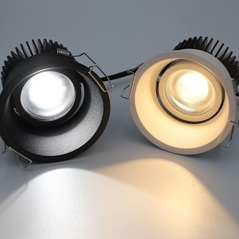 Carcasă de lampă Pig-Nose, model ingineresc, reflector încastrat, putere mare, pentru holuri de hoteluri, centre comerciale și magazine, fără pâlpăire și protecție anti-reflexie