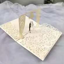 Invitații de nuntă în stil occidental, 3D pop-up, romantice cu ștampilare metalică