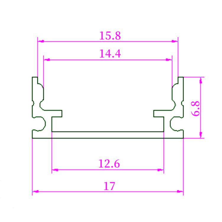 Kit de carcase LED negre pentru iluminare liniară, profil din aluminiu 6063 și difuzor PC, montaj pe suprafață