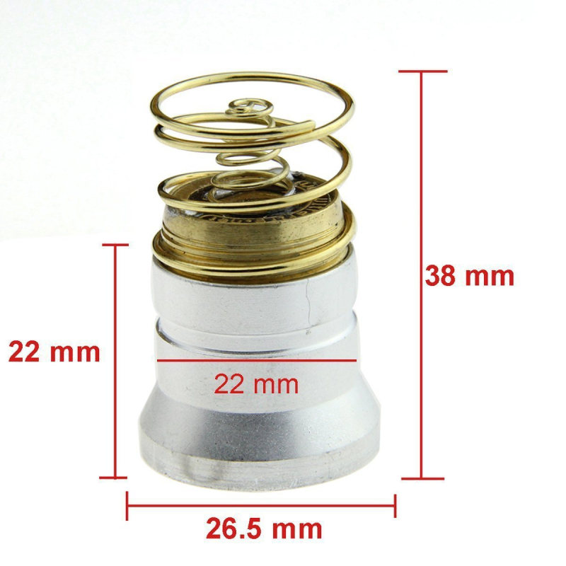 Cap de lampă LED pentru semnalizare în pescuit, diametru 26.5 mm, lumină roșie, aliaj de aluminiu, 3.7V