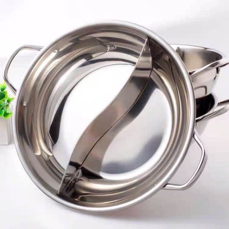 Vas pentru hot pot, capacitate mare pentru 10 persoane, oțel inoxidabil 18-10, pentru uz casnic sau comercial, compatibil cu inducția, 6,1–10 L