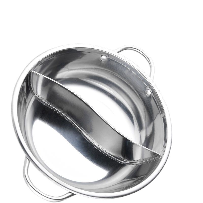Vas pentru hot pot, capacitate mare pentru 10 persoane, oțel inoxidabil 18-10, pentru uz casnic sau comercial, compatibil cu inducția, 6,1–10 L