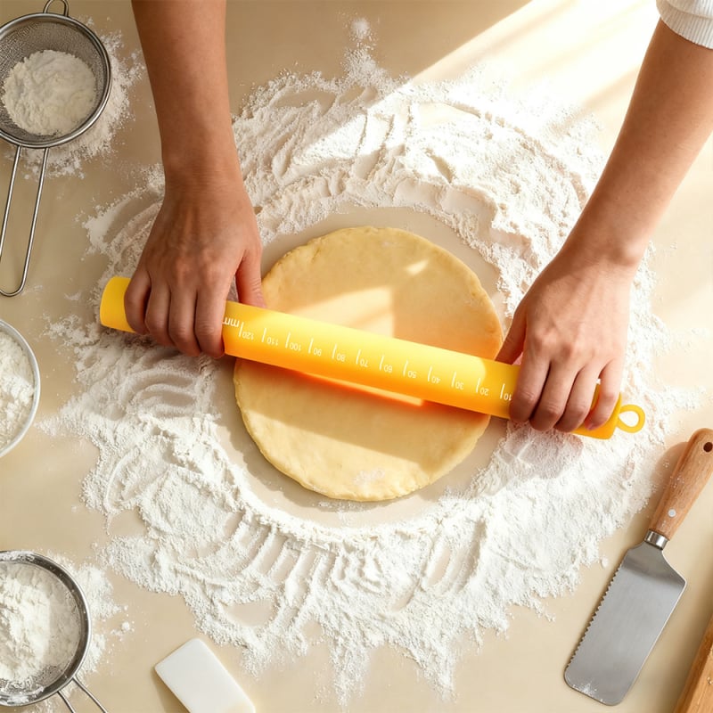 Rulou de aluat din oțel inoxidabil pentru aluat de pizza și găluște, antiaderent, instrument de coacere