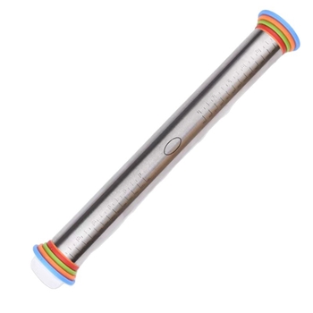 Rolă de bucătărie din oțel inoxidabil, 17 inch, grosime reglabilă și scară de măsurare