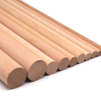 Rulou din lemn fag, bețe rotunde din lemn, DIY mici bețe rotunde, realizare manuală 3–60 mm