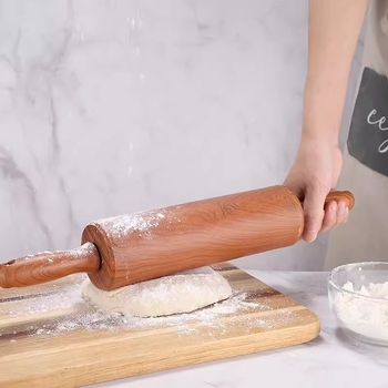 Rulou mare cu aspect lemnos, pentru uz casnic și comercial — aluat, foi de găluște, fondant