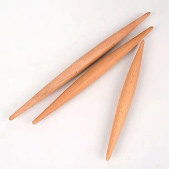 Rulou din lemn de fag, cu două capete ascuțite, design subțire cu două tije, potrivit pentru foi de aluat pentru gyoza, utilizare casnică