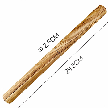Rulou de lemn de măslin pentru uz casnic, rulou mare din lemn solid, instrument antiaderent pentru foi de găluște, cap rotund