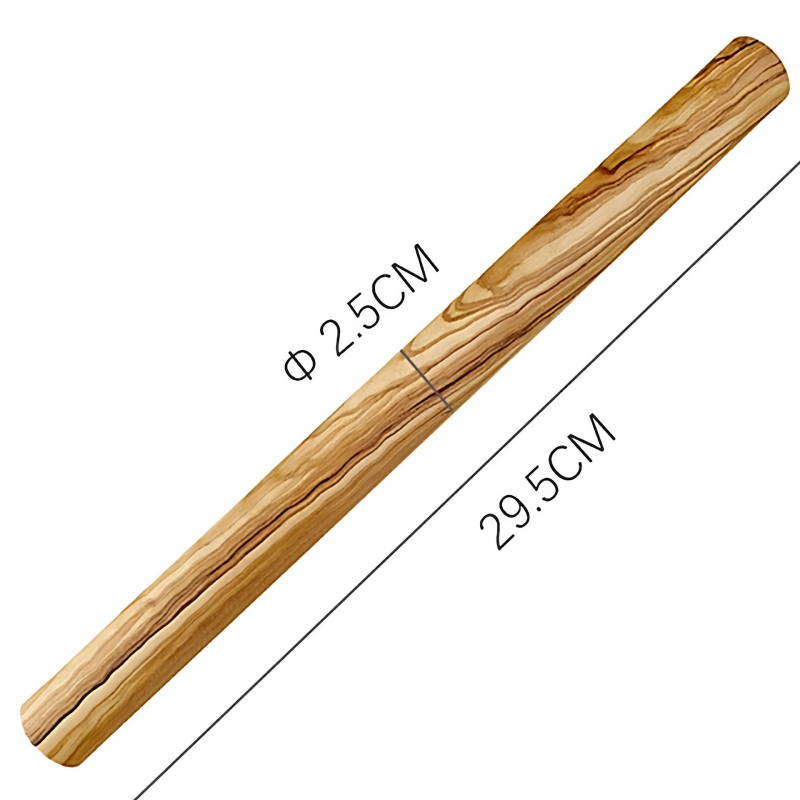 Rulou de lemn de măslin pentru uz casnic, rulou mare din lemn solid, instrument antiaderent pentru foi de găluște, cap rotund