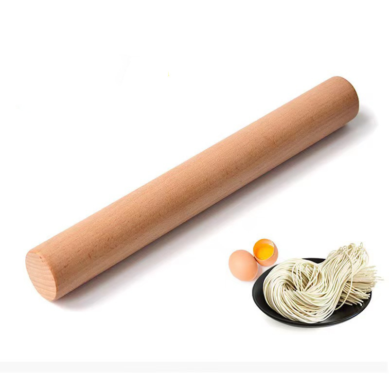 Te Haojia Rulou din lemn pentru găluște, 22 cm, rezistent la crăpături, ustensile de bucătărie