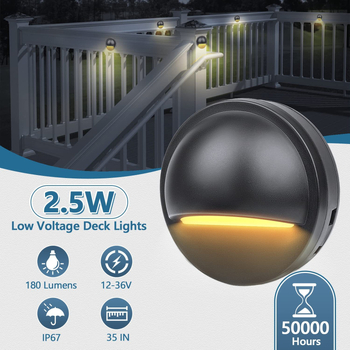 Lumină LED de joasă tensiune pentru terasă, iluminat pentru trepte și balustradă, iluminare exterioară pentru grădină și gard DC12-36V